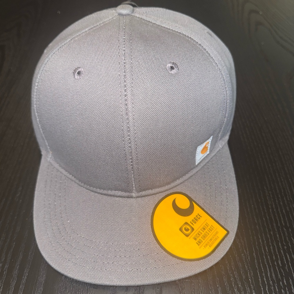CARHARTT ASHLAND HAT FLAT BILL Adjustable Cap Gray AH1604-M Cotton New With Tags